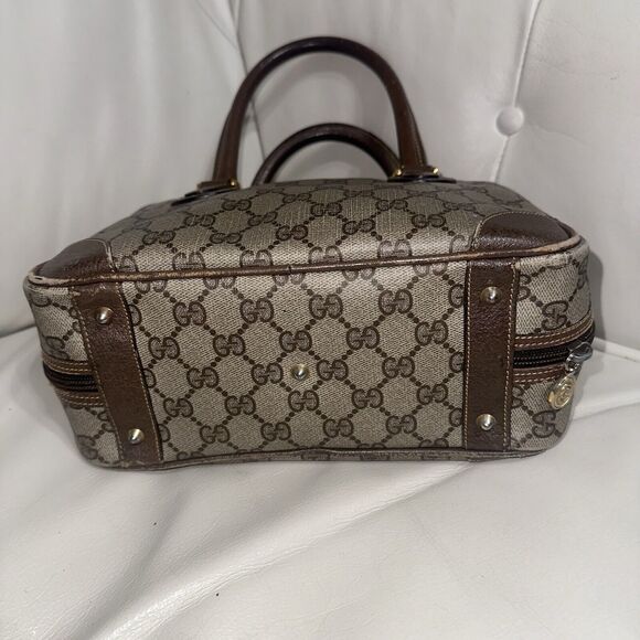 Authentic Gucci Vintage GG Supreme Double Handle Satchel Bag - Picture 5 of 16